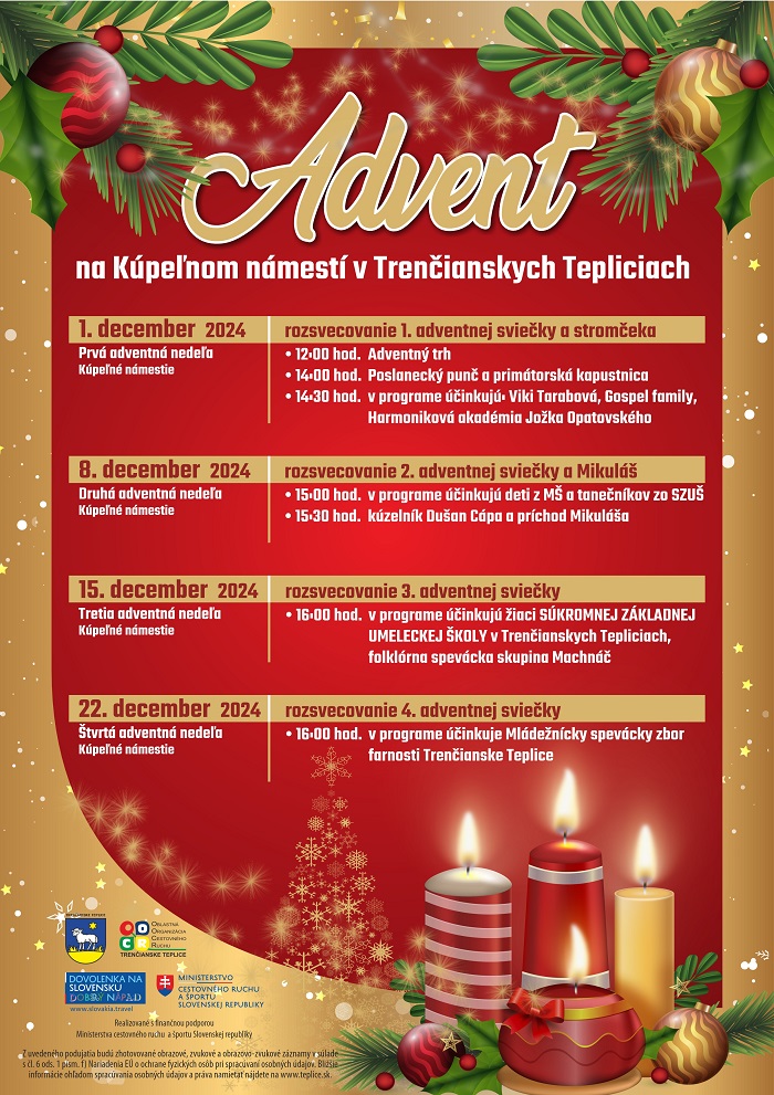 Rozsvecovanie adventných sviečok v Trenčianskych Tepliciach